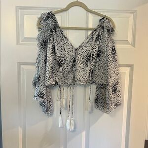 Elegant Black and White Women's Blouse